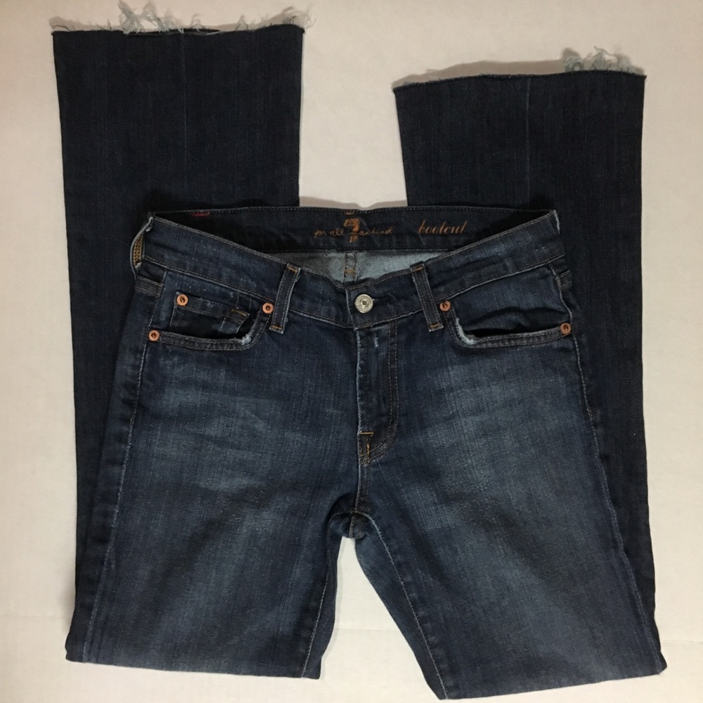7 For All Mankind Cropped Raw Hem Bootcut Sz 27z28