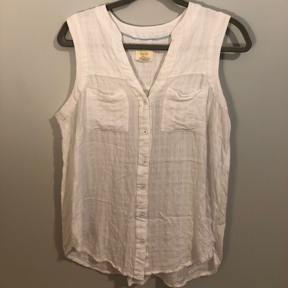 Anthropologie Maeve Button Down Tank Top