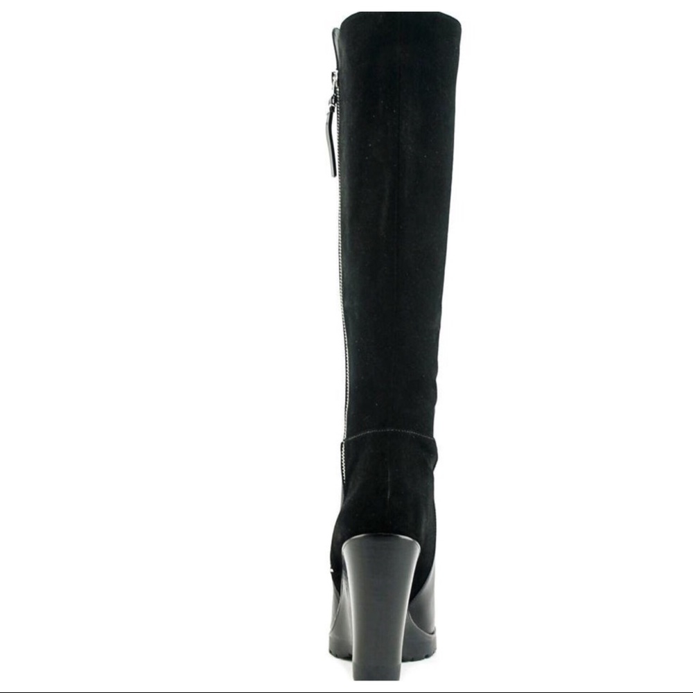 MICHAEL KORS CLARA KNEE HIGH WEDGE LEATHER BOOTS - Picture 4 of 5