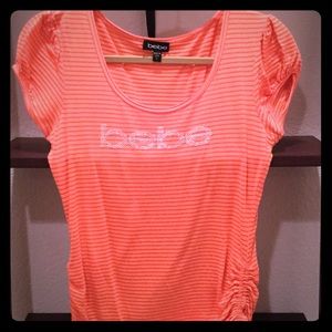 Bebe Orange Striped Top