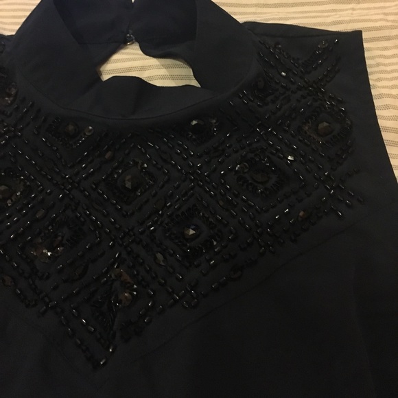 Navy blue drop waist dress - Picture 3 of 4