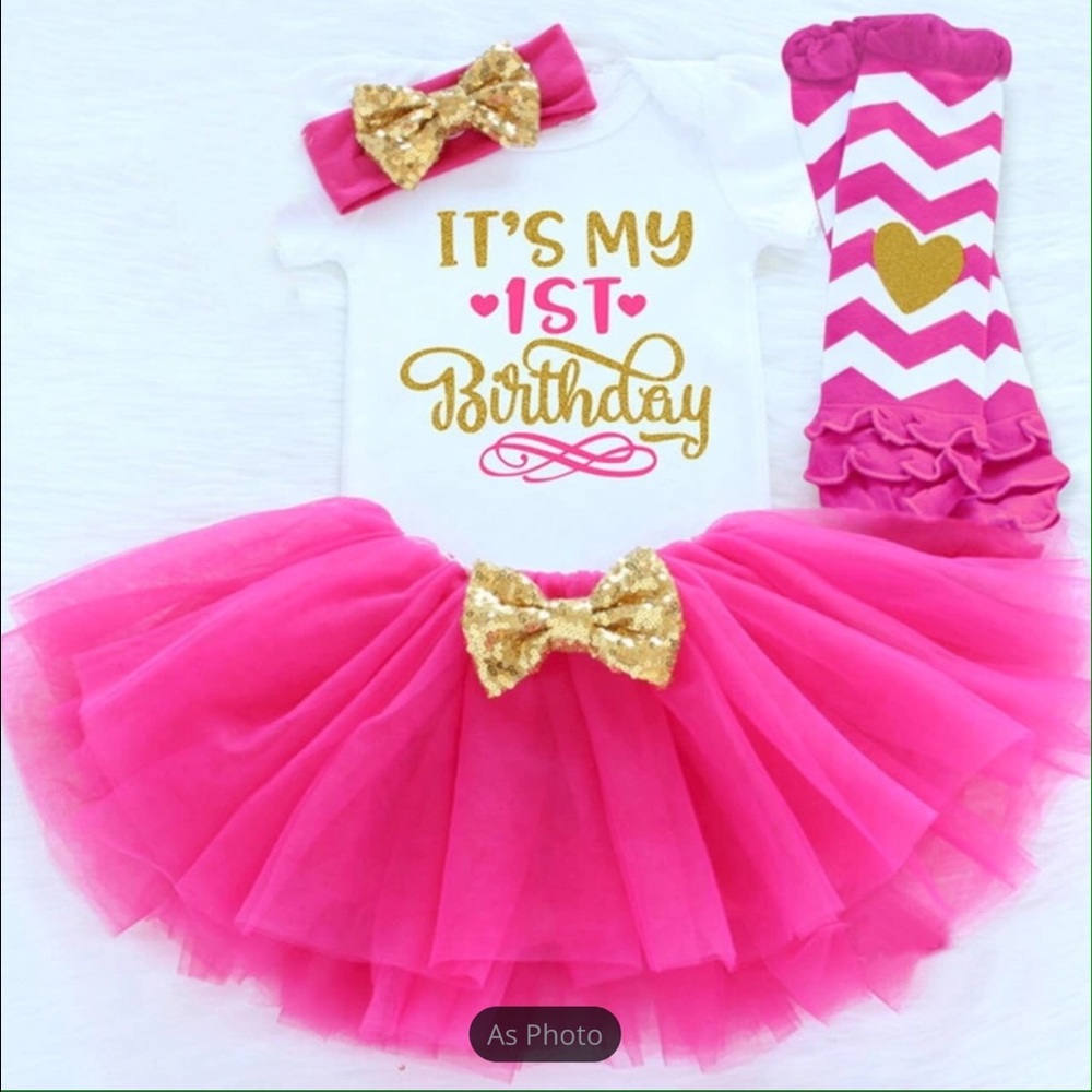 Kids Baby Girl First 1st Birthday Tutu Outfit