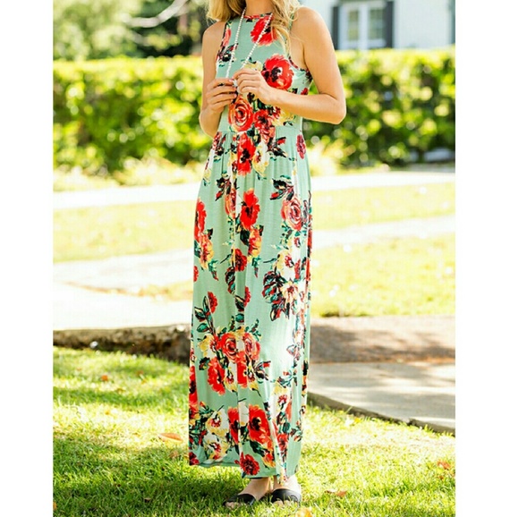SALE! LAST ONE! NWOT Floral Sleeveless Maxi Dress - Picture 2 of 8