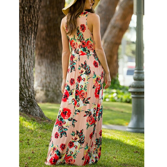 SALE! LAST ONE! NWOT Floral Sleeveless Maxi Dress - Picture 3 of 8