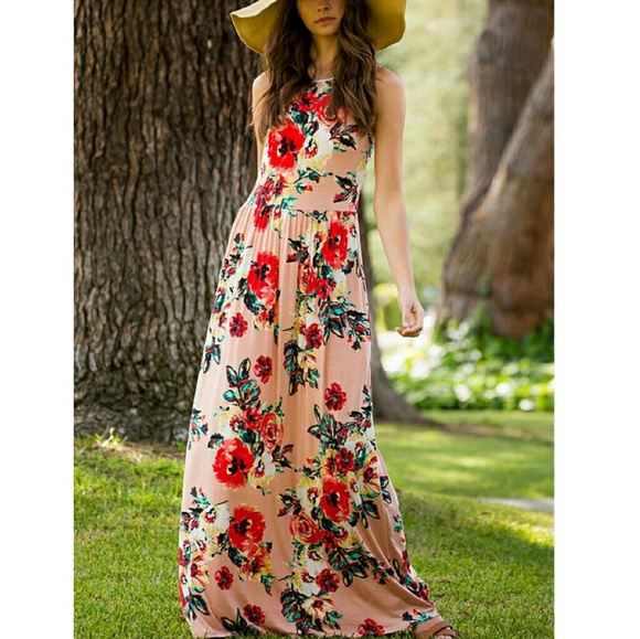 SALE! LAST ONE! NWOT Floral Sleeveless Maxi Dress - Picture 4 of 8