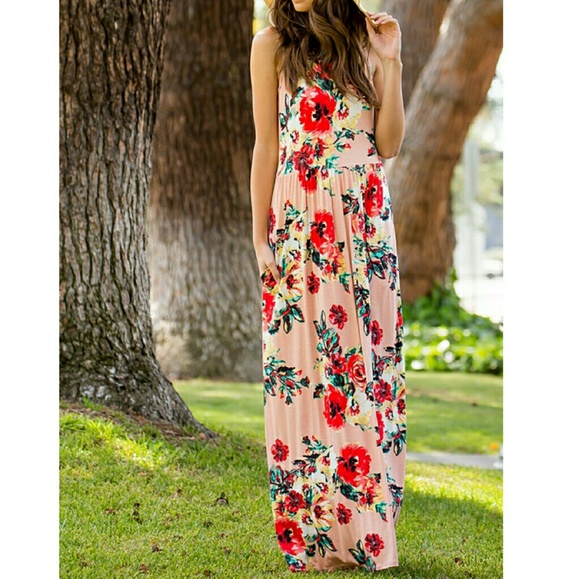 SALE! LAST ONE! NWOT Floral Sleeveless Maxi Dress - Picture 5 of 8