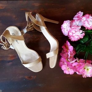 Faux Leather Nude Strap Sandal
