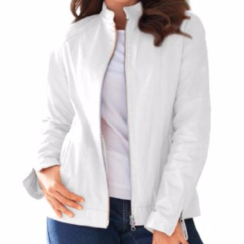 SALE!!! NWT 100% Leather Jacket w/ Double Zips 12W