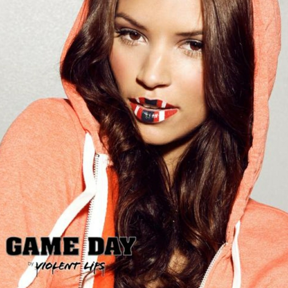 🎈Game Day Lip Tats blue, orange & white broncos
