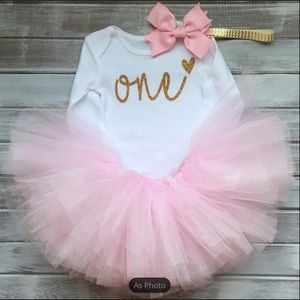 Kids Baby Girl First 1st Birthday Tutu Outfit