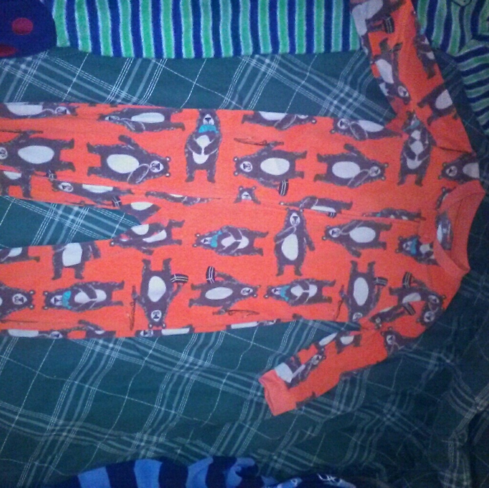Orange Footed Bear Pajamas!