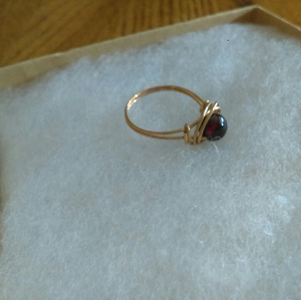 Garnet Wire Wrapped Ring - image 1