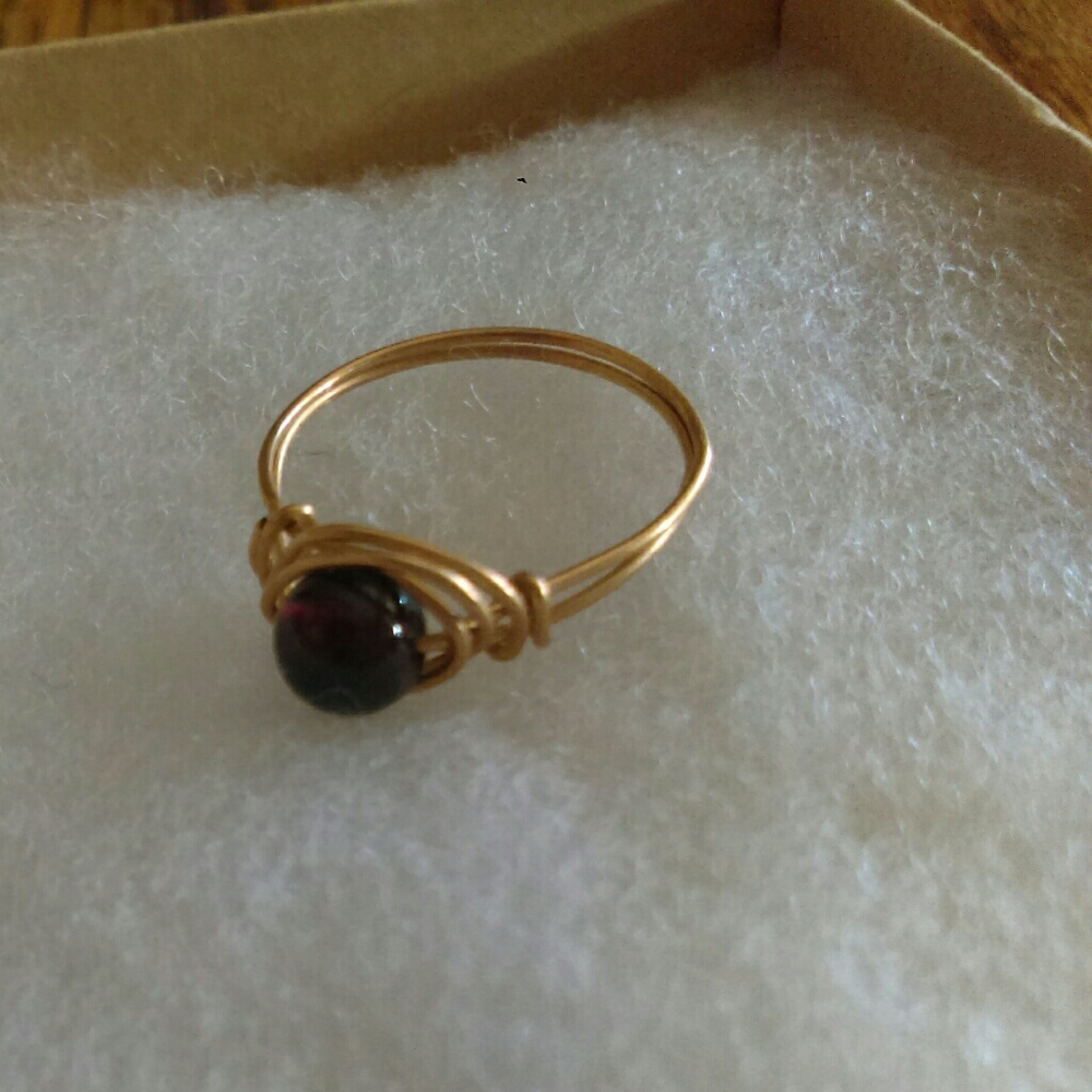Garnet Wire Wrapped Ring - image 2