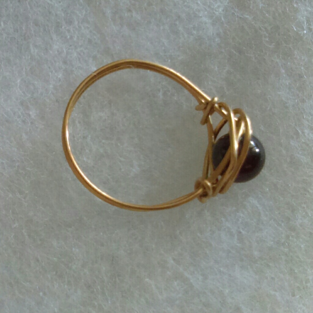 Garnet Wire Wrapped Ring - image 3