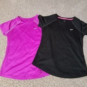 Two short sleeve active tops
