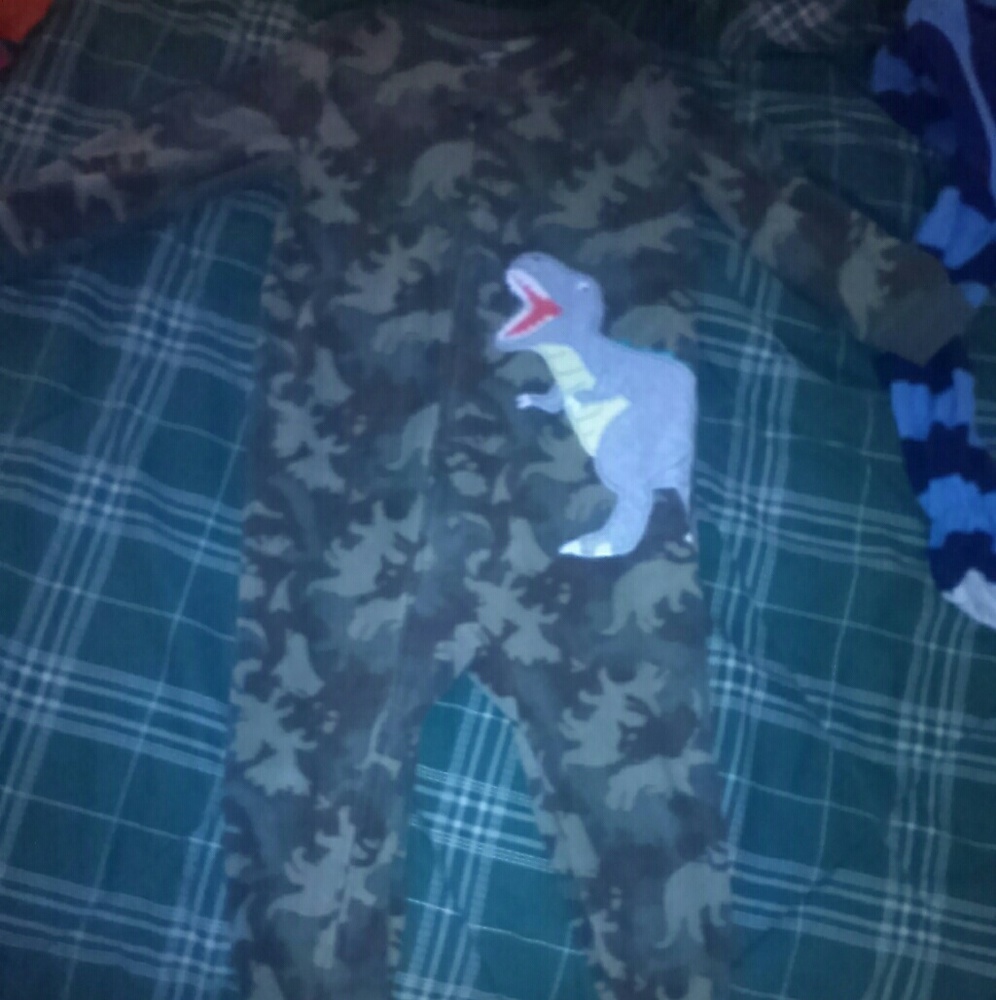 Camo Style T-Rex Footed Pajamas!!