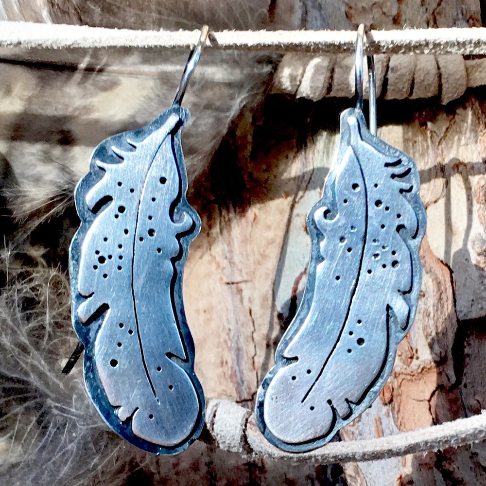 🪶SMALLER PAIR AVAILABLE* STERLING FEATHER EARRINGS