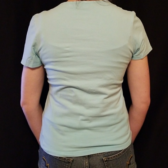 Light Blue Tee Shirt with Embroidered Fish - Picture 3 of 3