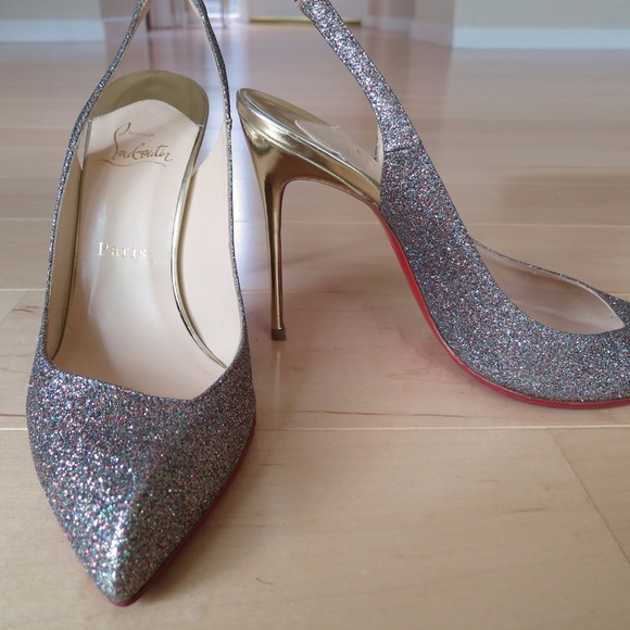 Christian Louboutin Glitter Corneille Slingbacks - Picture 8 of 8