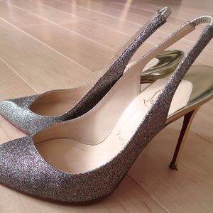 Christian Louboutin Glitter Corneille Slingbacks