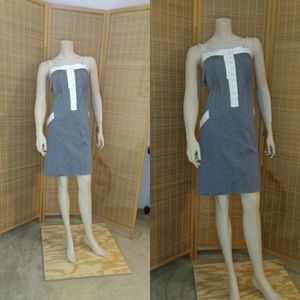 BCBG White and Gray Strap Dress