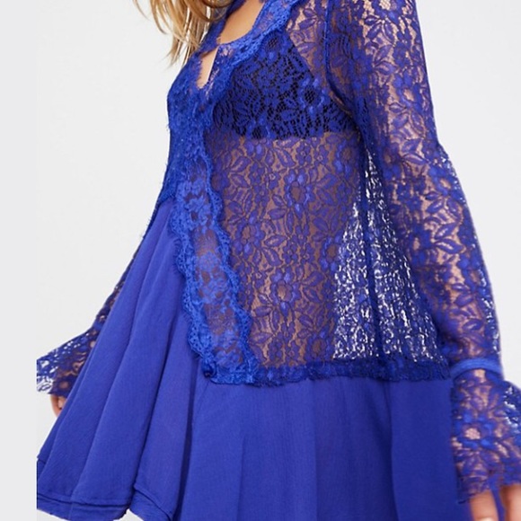 Secret Origins Lace Pieced Tunic DRESS Violet NEW - Picture 4 of 4