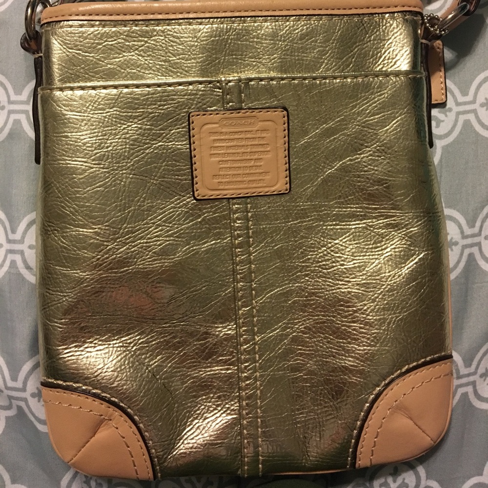 Gold coach crossbody