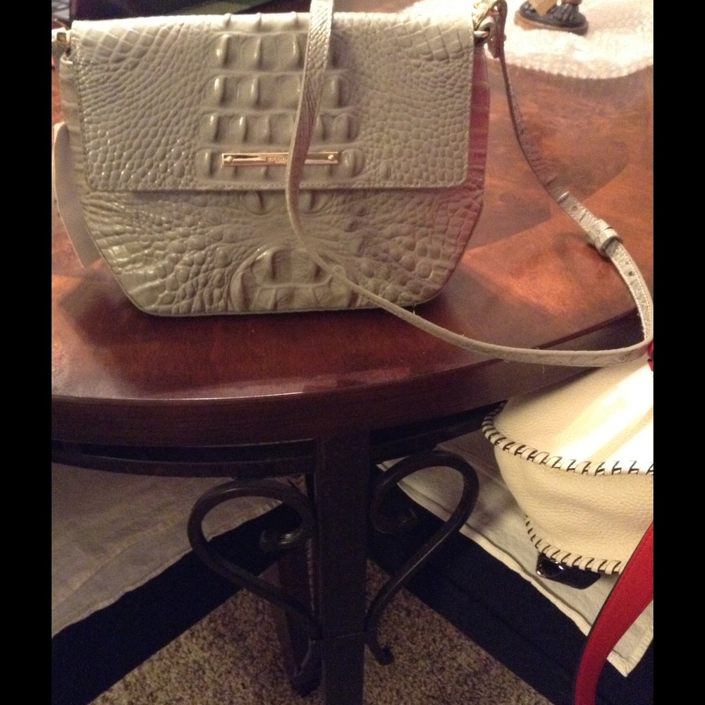 Brahmin Ayla Silver Crocodile crossbody NWT