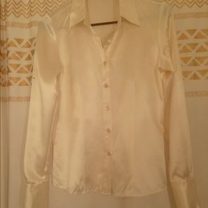 Brooks Brothers 100% Silk Cream Button Up