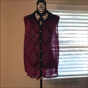 PURPLE LEOPARD SHEER TANK
NO TAG