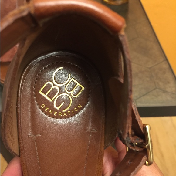 BCBGeneration Brown Leather T-String Platforms! - Picture 3 of 8