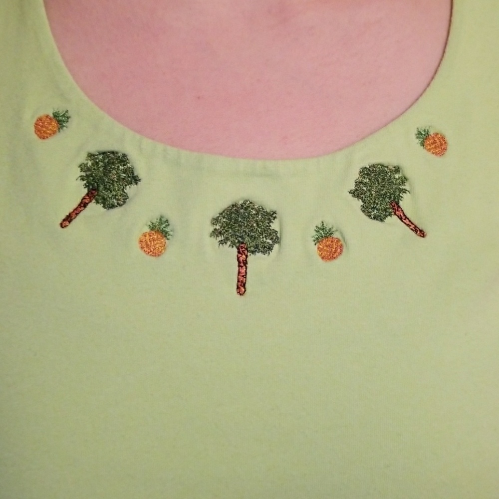 Light Green Tee Shirt with Embroidery - Picture 1 of 3