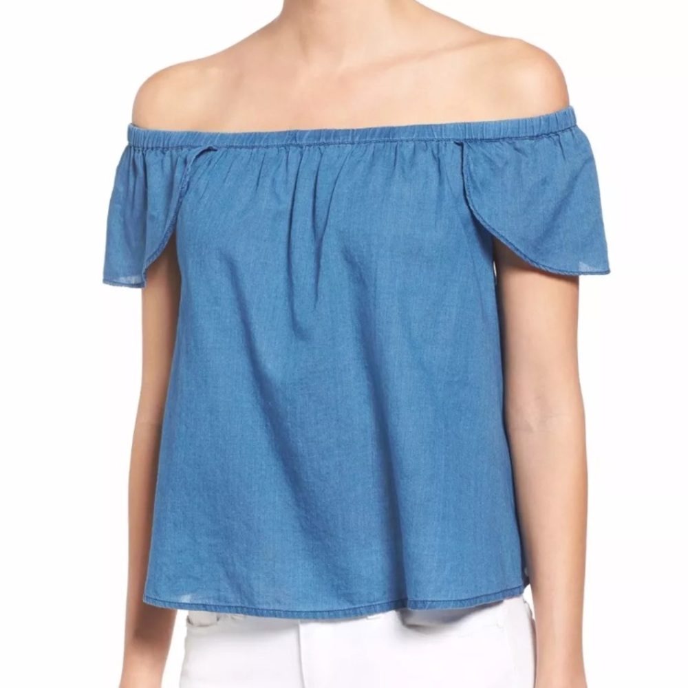 Madewell ruff off shoulder top