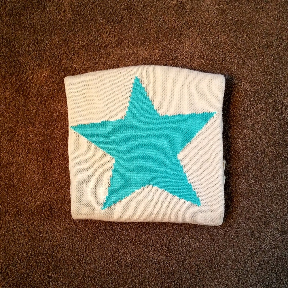 Cream and Cyan Star Sweater