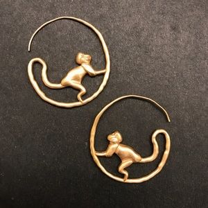 Tory Burch monkey hoop earrings