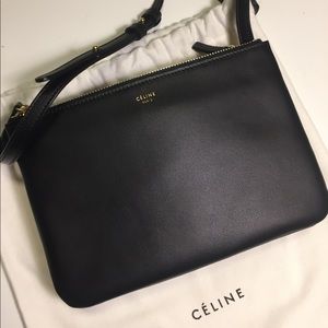 Authentic Celine Trio-- Black Lambskin