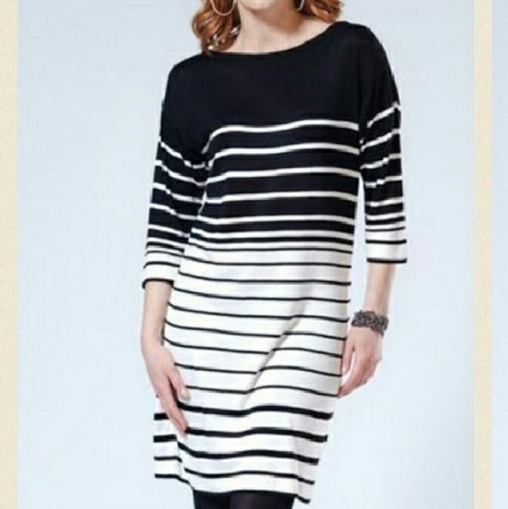 Striped Knit Dress Tunic