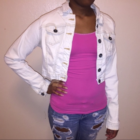 new look crop denim jacket