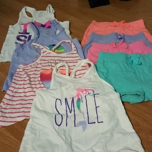 Set of four shorts/tanks size 4 girls