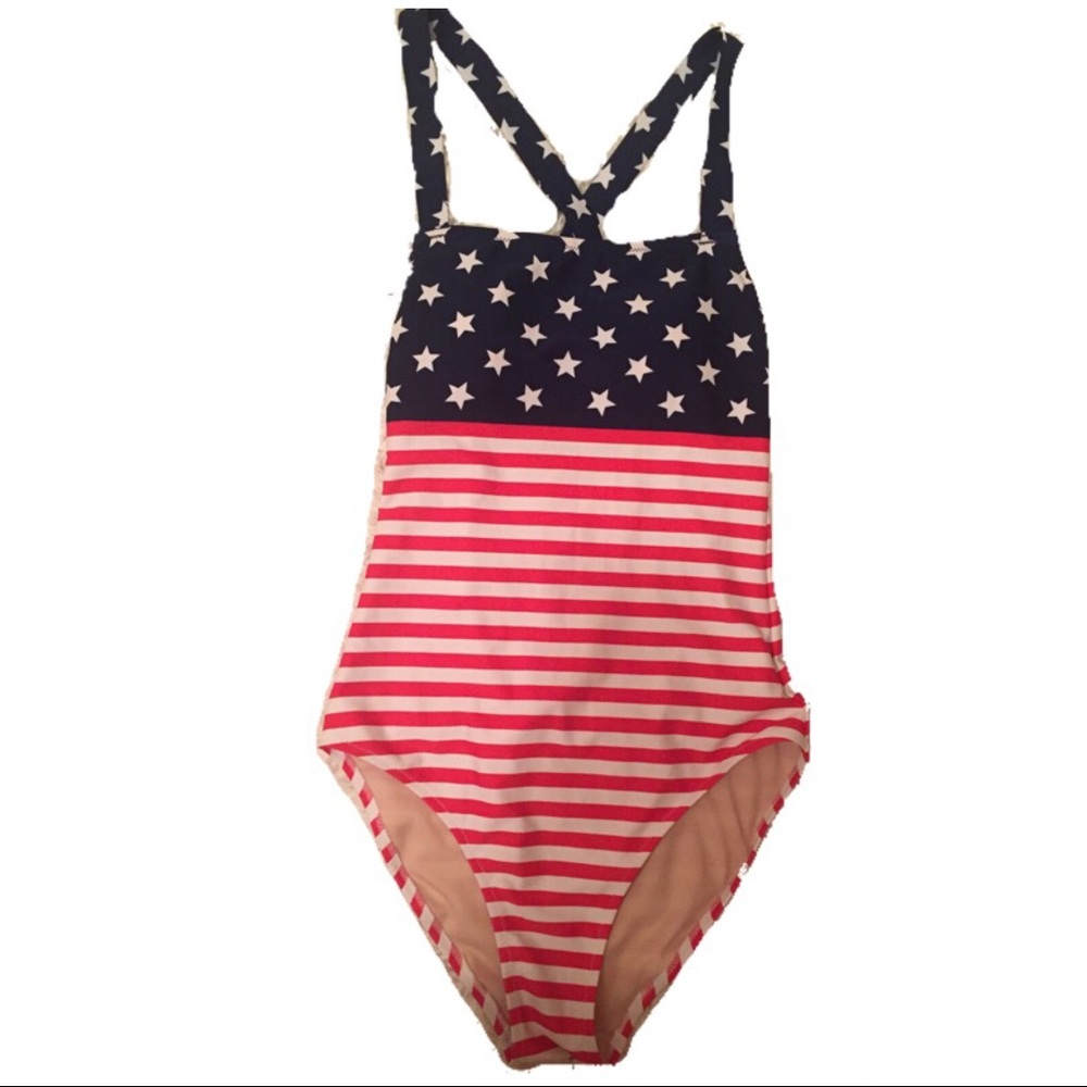 American Flag One Piece Bathing Suit