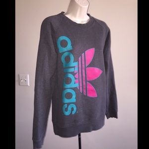 Gray Adidas Original Pullover Sweatshirt Sweater