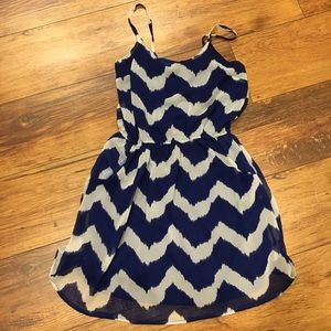 Francesca's blue and white tribal dress