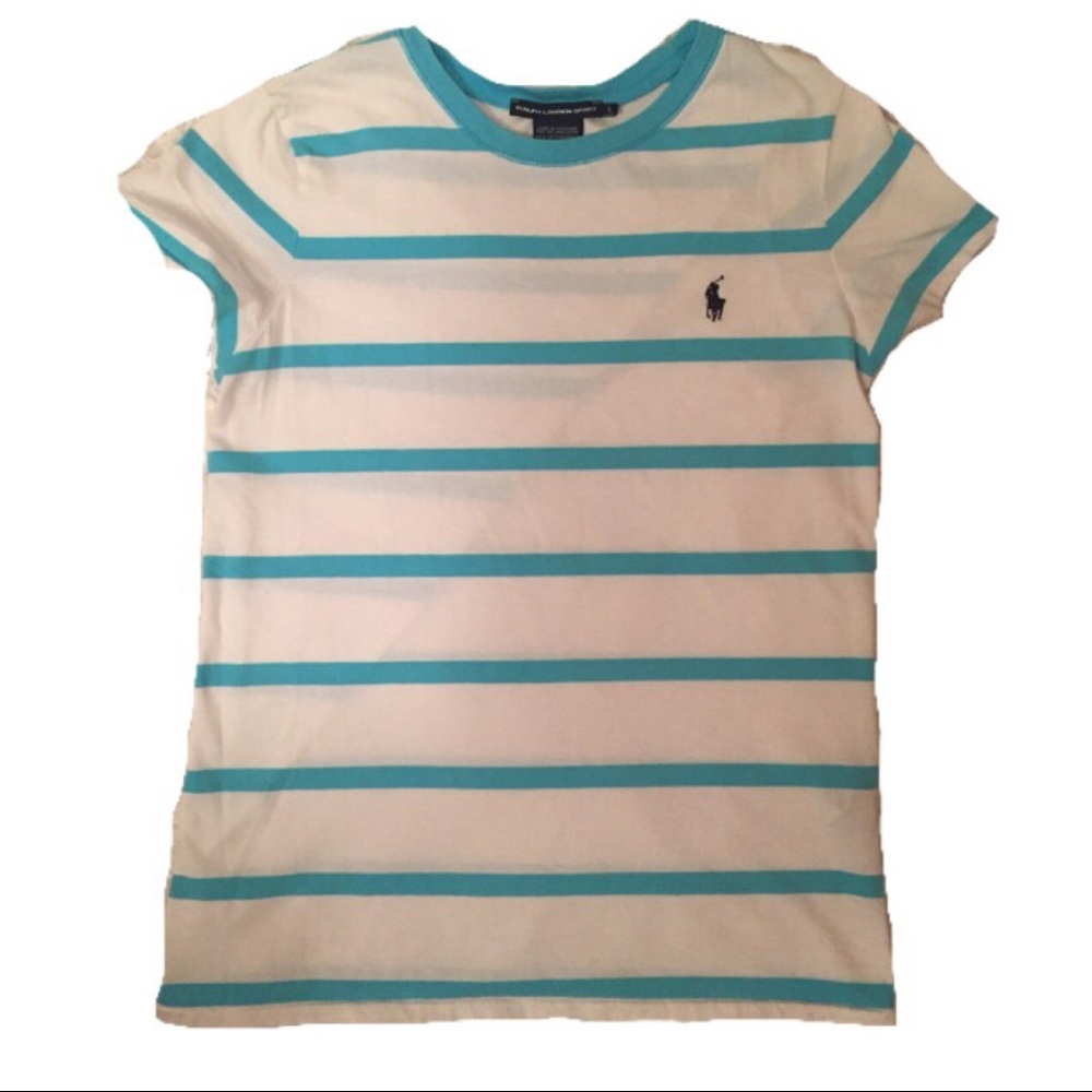 Polo Ralph Lauren White w blue strips tee