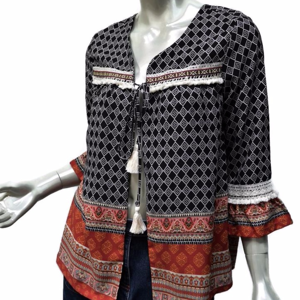 boho blouse with tassels