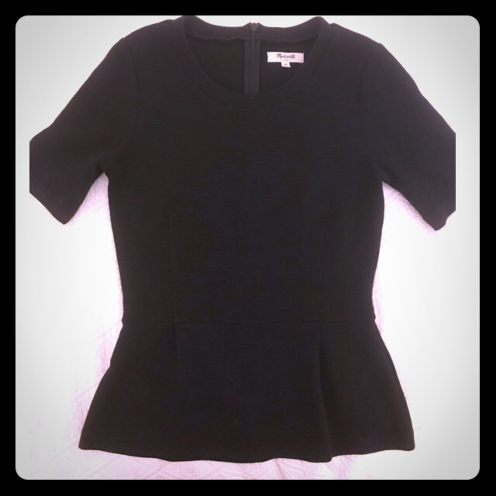 Madewell ribbed peplum tee