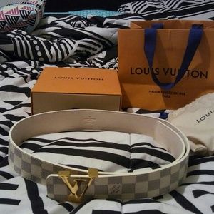 Authentic white and gold Louis vuitton belt