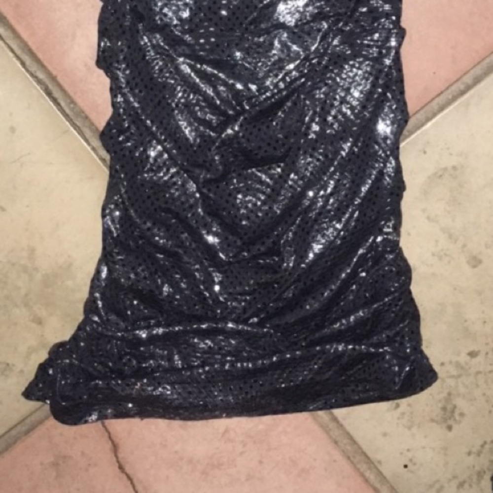 Stunning Birthday dress one shoulder black silver - Picture 4 of 6