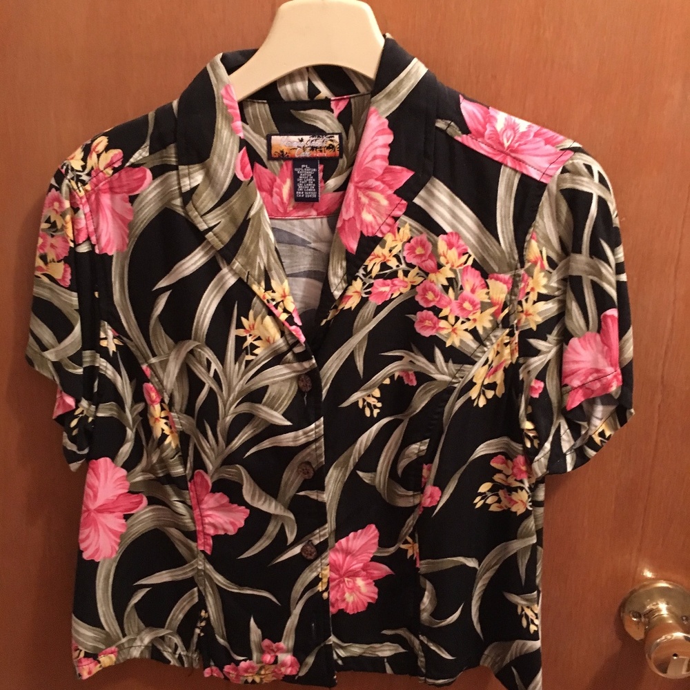 💐SALE! Havana Jacks Cafe Hawaiian top petite L