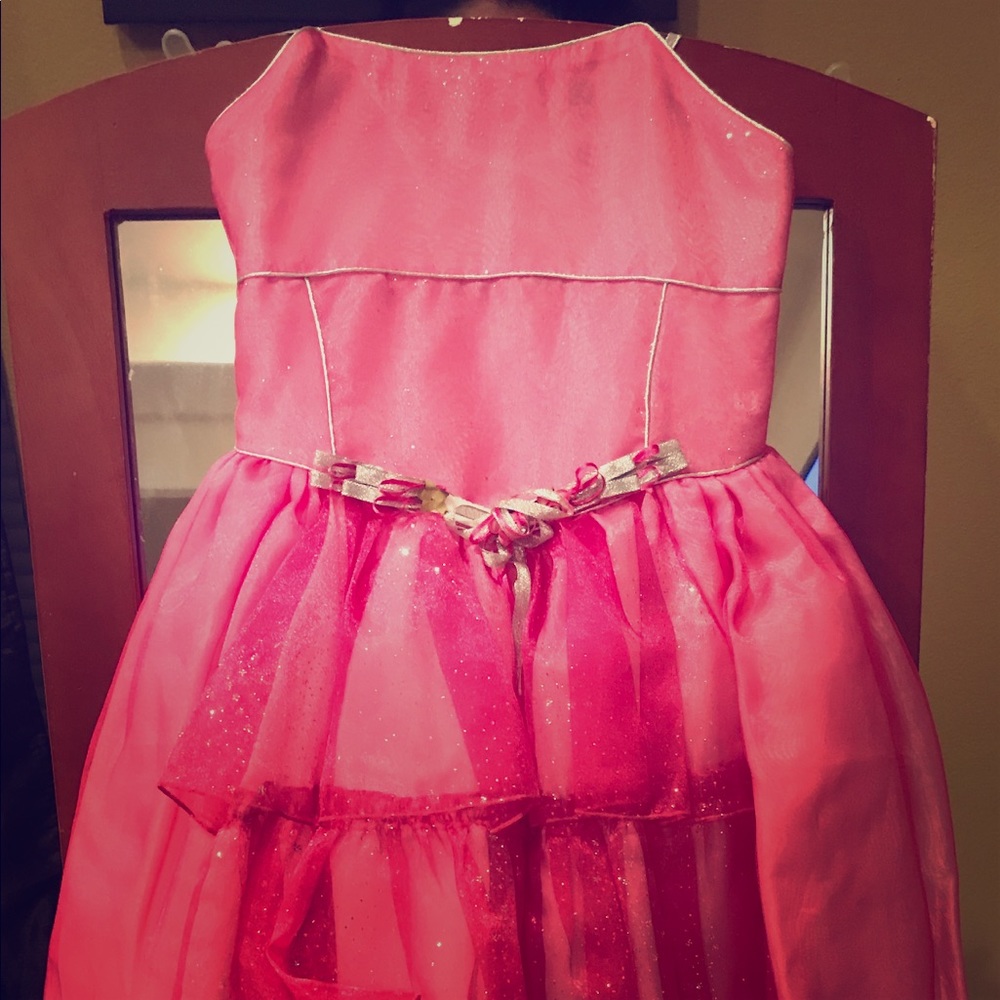Precious Pink Spaghetti Strap Tulle Gown