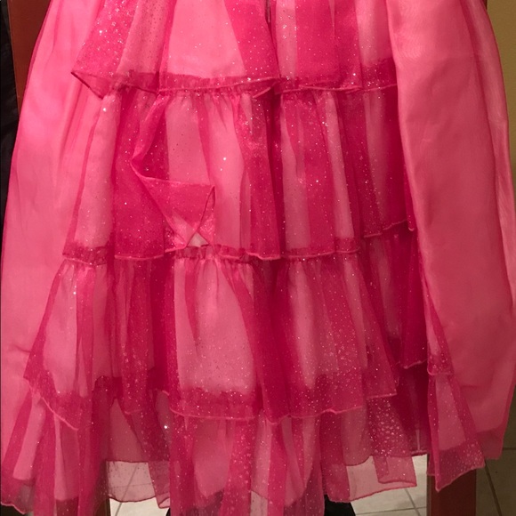 Precious Pink Spaghetti Strap Tulle Gown - Picture 3 of 3
